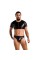 Комплект чоловічої білизни під латекс Passion 057 SET PETER XXL/XXXL Black, кроп-топ, стринги