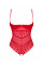 Боді з доступом Obsessive Ingridia crotchless teddy XL/2XL, червоне, відкриті груди