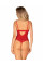 Боді з доступом Obsessive Ingridia crotchless teddy XL/2XL, червоне, відкриті груди