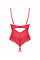 Боді з доступом Obsessive Ingridia crotchless teddy XL/2XL, червоне, відкриті груди