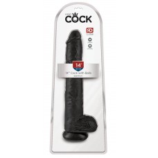 King Cock 14" Cock w Balls Dar