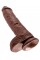 King Cock 10 inch Balls Brown