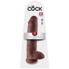 KC 11" Cock with Balls Brown