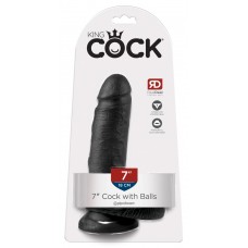 King Cock 7" Cock w Balls Dark