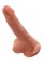 King Cock 6 Cock w Balls Tan