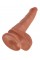 King Cock 6 Cock w Balls Tan