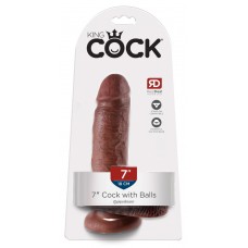 King Cock 7" Cock w Balls Brow