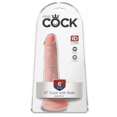 King Cock 6" Cock w Balls Ligh