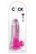 KingCockClear 7 w balls pink